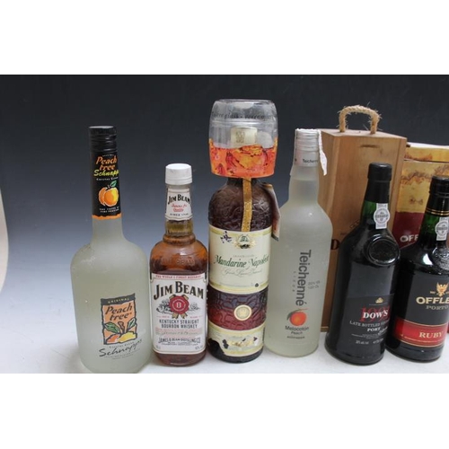 923 - 8 BOTTLES OF ASSORTED SPIRITS, liqueurs etc to include 1 bottle of Jim Beam Bourbon