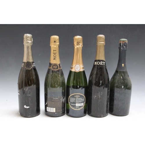 877 - 5 ASSORTED BOTTLES OF CHAMPAGNE AND SPARKLING WINES TO INCLUE 1 BOTTLE OF LAURANT-PERRIER, and 2 vin... 