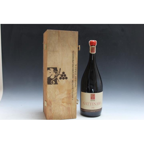 883 - A DOUBLE MAGNUM BOTTLING OF BIANCHI GATTINARA DOC 1988, wax seal intact and in a wooden presentation... 