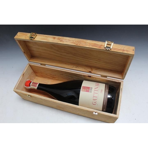 883 - A DOUBLE MAGNUM BOTTLING OF BIANCHI GATTINARA DOC 1988, wax seal intact and in a wooden presentation... 