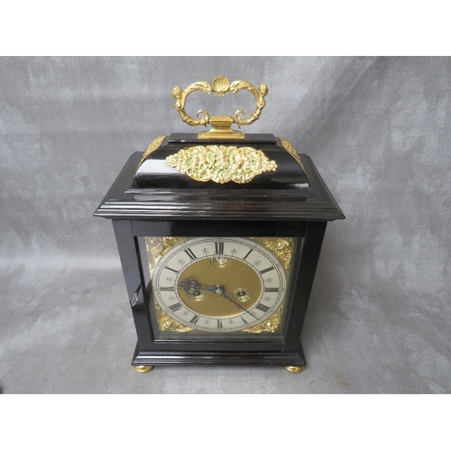 1138 - A LATE 17TH BRACKET CLOCK WITH QUARTER BELL STRIKE BY JOHN SHAW LONDON, the ebonised case having a l... 