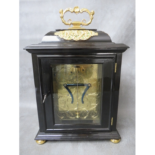 1138 - A LATE 17TH BRACKET CLOCK WITH QUARTER BELL STRIKE BY JOHN SHAW LONDON, the ebonised case having a l... 