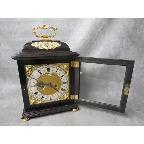 1138 - A LATE 17TH BRACKET CLOCK WITH QUARTER BELL STRIKE BY JOHN SHAW LONDON, the ebonised case having a l... 