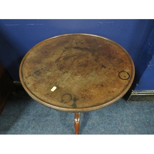 1157 - A 19TH CENTURY TILT-TOP PEDESTAL TABLE, the one piece tray top with original snap-lock mechanism, ra... 