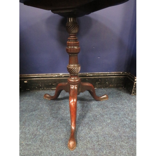 1157 - A 19TH CENTURY TILT-TOP PEDESTAL TABLE, the one piece tray top with original snap-lock mechanism, ra... 