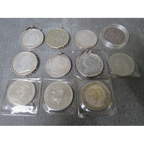 757 - A COLLECTION OF VARIOUS CROWNS, 1822, 1935 & 1951 x 2, mounted crowns 1696, 1890, 1894, 1900 x 2 and... 