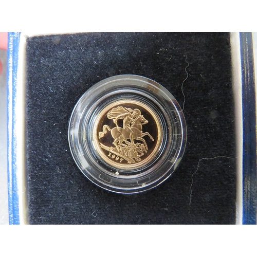 761 - A QEII 1997 GOLD PROOF HALF SOVEREIGN, in box of issue with COA