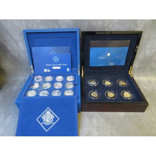 774 - ROYAL MINT CASED SETS, consisting of 2006/7 Bermuda Shipwrecks (in gold highlighted silver), 2012/13... 