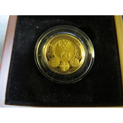 784 - QEII BELFAST 2010 GOLD PROOF ONE POUND, in case of issue with COA