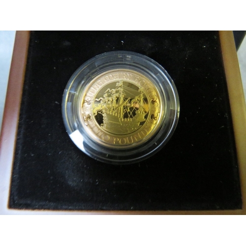 788 - QEII MARY ROSE 2011 GOLD PROOF TWO POUNDS, in case of issue with COA