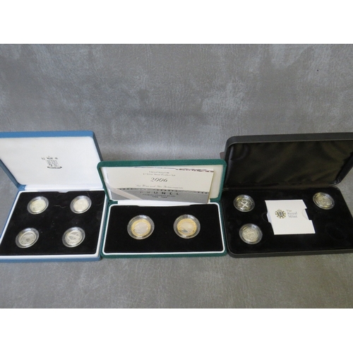 792 - A COLLECTION OF FIFTEEN ROYAL MINT SILVER PROOF COIN SETS AND SINGLES, to include British Bridges 20... 