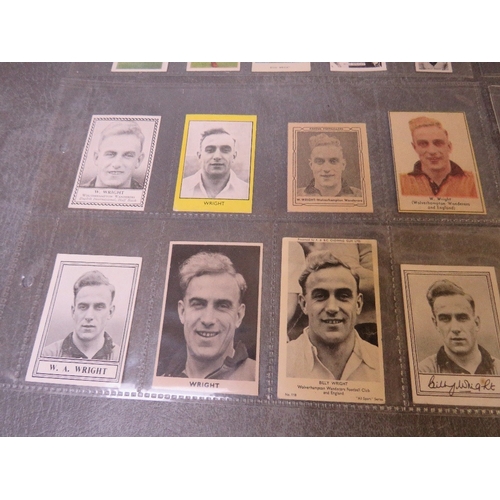 511 - BILLY WRIGHT CIGARETTE AND TRADE CARDS 1947-2012, 8 pages, 85 small / medium size cards to include S... 