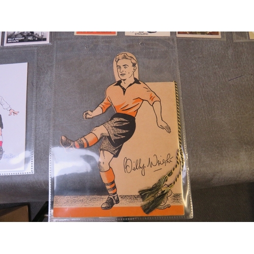 512 - BILLY WRIGHT CIGARETTE AND TRADE CARDS 1947-1995, 12 pages, 43 large size cards, to include playing ... 