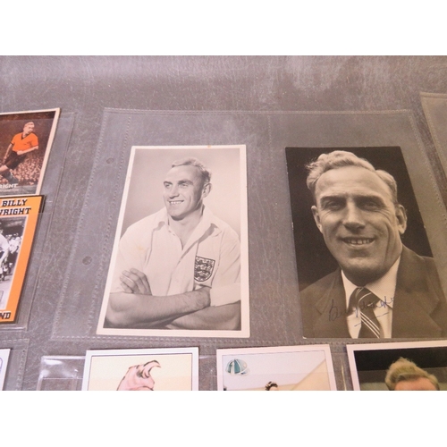 512 - BILLY WRIGHT CIGARETTE AND TRADE CARDS 1947-1995, 12 pages, 43 large size cards, to include playing ... 