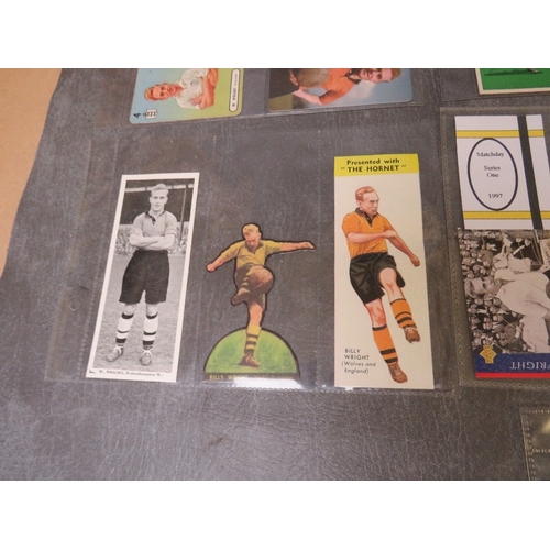 512 - BILLY WRIGHT CIGARETTE AND TRADE CARDS 1947-1995, 12 pages, 43 large size cards, to include playing ... 