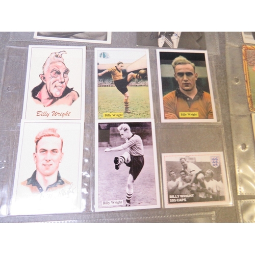 512 - BILLY WRIGHT CIGARETTE AND TRADE CARDS 1947-1995, 12 pages, 43 large size cards, to include playing ... 