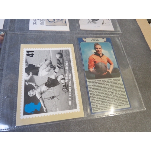 512 - BILLY WRIGHT CIGARETTE AND TRADE CARDS 1947-1995, 12 pages, 43 large size cards, to include playing ... 