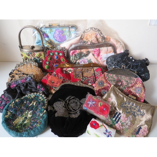 551 - A COLLECTION OF TWELVE BUTLER AND WILSON HANDBAGS, various styles and sizes, together with two sequi... 