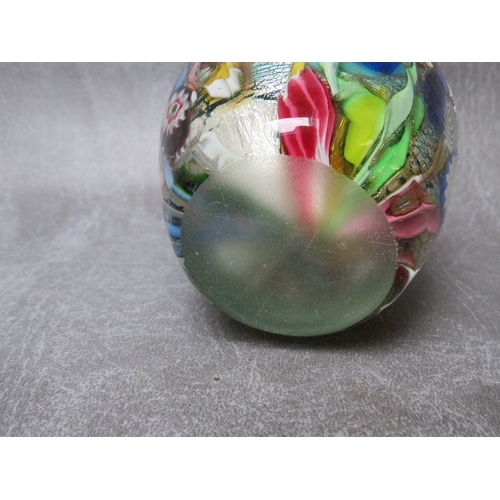 941 - MURANO - A MID 20TH CENTURY TUTTI FRUTTI GLASS VASE, cased in clear crystal over green, internally d... 