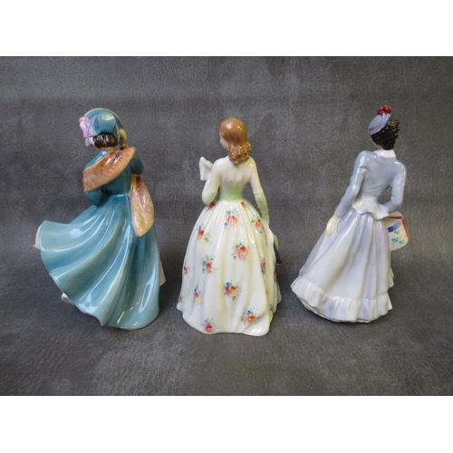 1007 - A ROYAL DOULTON 'CAROLYN' FIGURINE HN2112, 'Delphine' figure HN2136 and 'Midinette' figure HN2090 (3... 