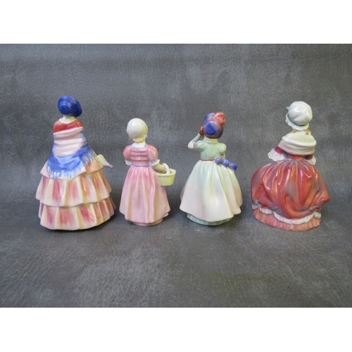 1012 - A ROYAL DOULTON 'BABIE' FIGURINE HN1679, 'Tinkle Bell' figure HN1677, 'Biddy' figure HN1513 and 'Peg... 