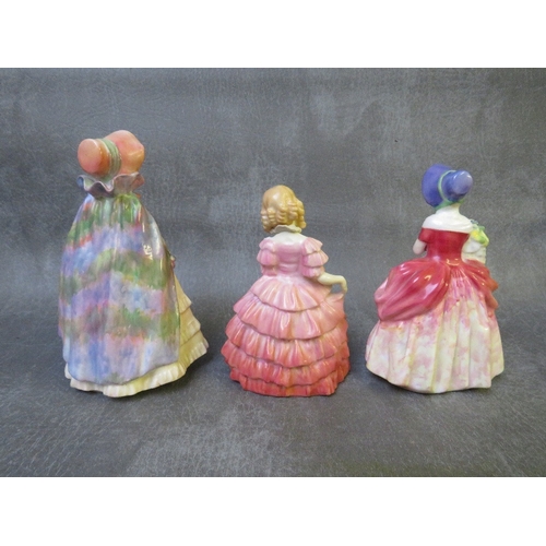 1013 - A ROYAL DOULTON 'CISSIE' FIGURINE HN1809, 'Rose' figure HN1368 and an un-named figure (3) A/F