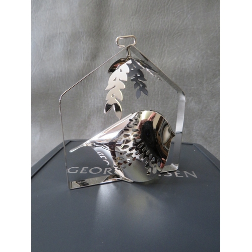 555 - GEORG JENSEN - A SELECTION OF CHRISTMAS COLLECTABLES, to include a set of acorn & wild bird candleho... 