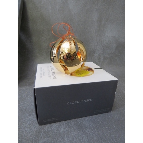 555 - GEORG JENSEN - A SELECTION OF CHRISTMAS COLLECTABLES, to include a set of acorn & wild bird candleho... 