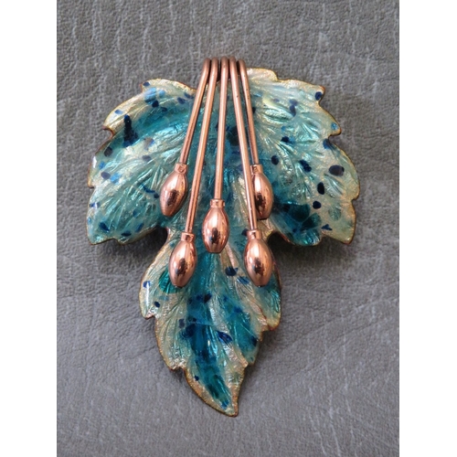 623 - AN UNUSUAL 'MATISSE' RENOIR COPPER & ENAMEL BROOCH, together with an unsual Victoria and Albert Muse... 