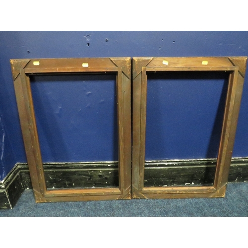 431 - A PAIR OF 19TH CENTURY CARVED WOODEN DECORATIVE FRAMES, frame W 6.56 cm, rebates 60 x 39 cm