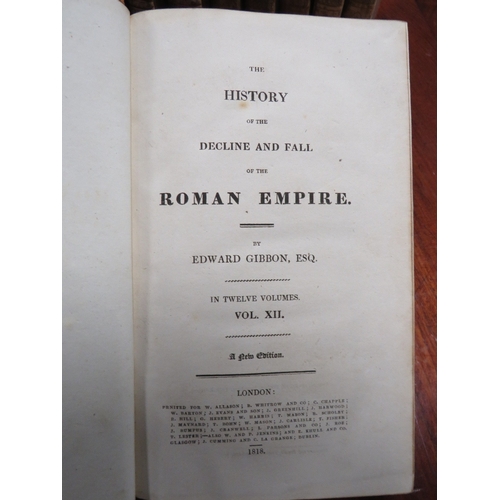 510 - GIBBON EDWARD - THE HISTORY OF THE DECLINE AND FALL OF THE ROMAN EMPIRE, volumes I-XII, gilt bordere... 