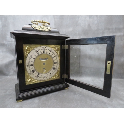 1140 - A LATE 17TH CENTURY EBONISED BRACKET CLOCK CASE WITH DIAL PLATE BY WILLIAM WRIGHT LONDON, having fin... 