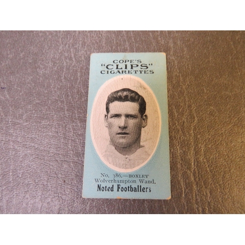 523 - SIX WOLVERHAMPTON WANDERERS 1910 COPES (5 X SOLACE, 1 X CLIPS) NOTED FOOTBALLERS FOOTBALL TRADE CARD... 