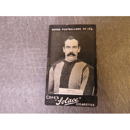 523 - SIX WOLVERHAMPTON WANDERERS 1910 COPES (5 X SOLACE, 1 X CLIPS) NOTED FOOTBALLERS FOOTBALL TRADE CARD... 