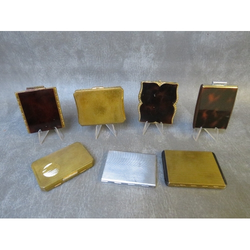 582 - A COLLECTION OF SEVEN ART DECO AND LATER VINTAGE POWDER COMPACTS ETC., to include rectangular compac... 