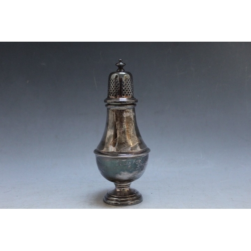 822 - A HALLMARKED SILVER SUGAR CASTER BY JAMES DIXON & SONS - SHEFFIELD 1959, approx weight 168, H 17 cm