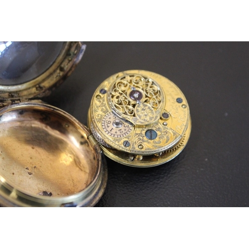 717 - AN ANTIQUE TORTOISESHELL POCKET WATCH BY EDW TOMLIN - LONDON, numbered 6011 and engraved 'Roy Exchge... 