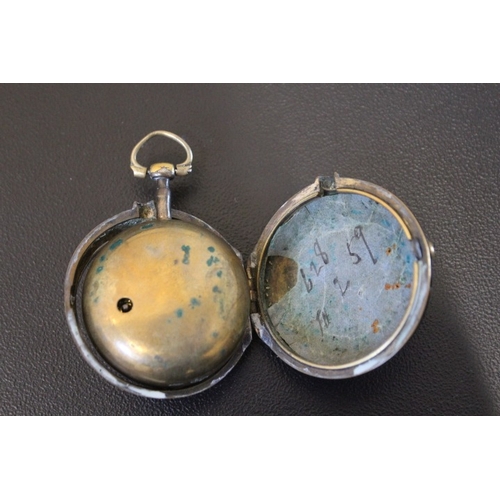 718 - A TORTOISESHELL BACKED PAIR CASED POCKET WATCH BY THOMAS BRADLEY OF MANSFIELD, numbered 588, Dia 5 c... 