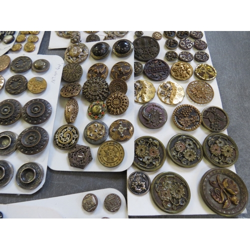 544 - A COLLECTION OF MAINLY METAL EXAMPLES OF VINTAGE BUTTONS, varying styles and periods, to include a s... 