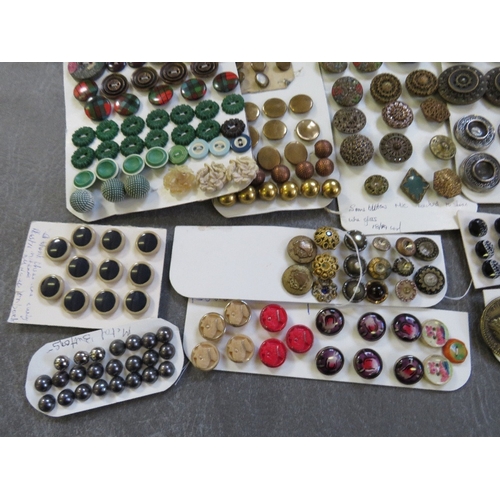 544 - A COLLECTION OF MAINLY METAL EXAMPLES OF VINTAGE BUTTONS, varying styles and periods, to include a s... 