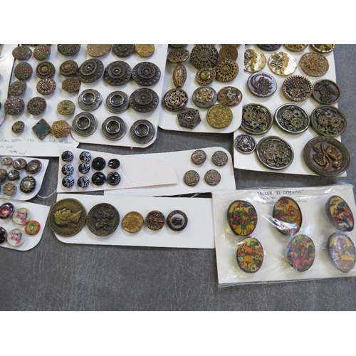 544 - A COLLECTION OF MAINLY METAL EXAMPLES OF VINTAGE BUTTONS, varying styles and periods, to include a s... 