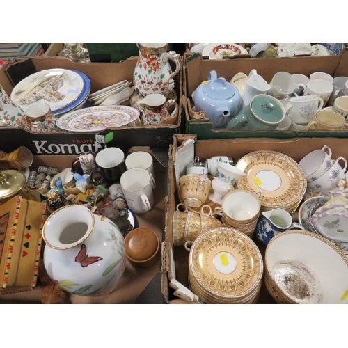 94 - Four trays of assorted ceramics to include tea ware, jugs etc A/F