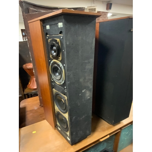 799 - A pair of teak cased Goodmans speakers