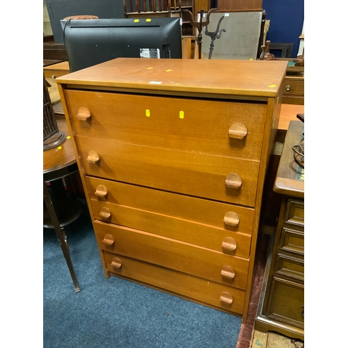 810 - A mid century teak Stag six drawer chest W 77 cm