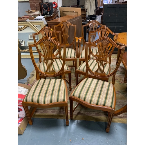 817 - A set of six reproduction wheatsheaf dining chairs