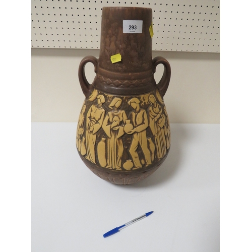 293 - A large twin handled West German vase