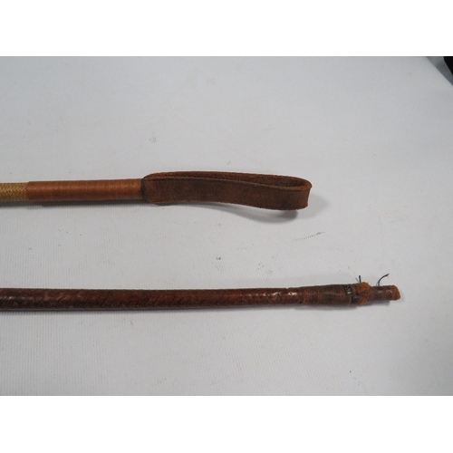 326 - A vintage riding crop together with a whip A/F