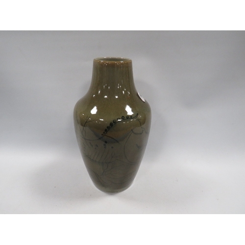 344 - A Cobridge stoneware horse design vase