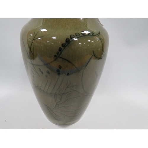 344 - A Cobridge stoneware horse design vase