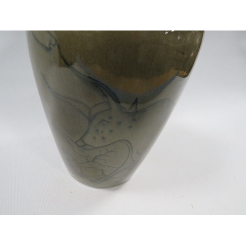 344 - A Cobridge stoneware horse design vase